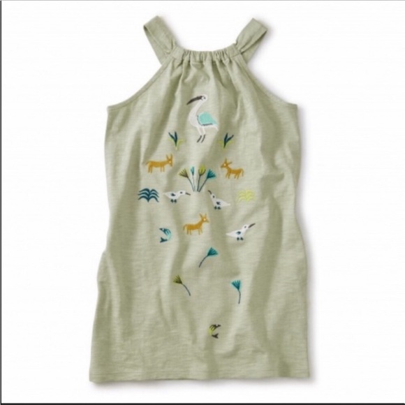 Tea Collection Dresses Tea Collection Toddler Halter Dress 3t Embroidered Safari Animals